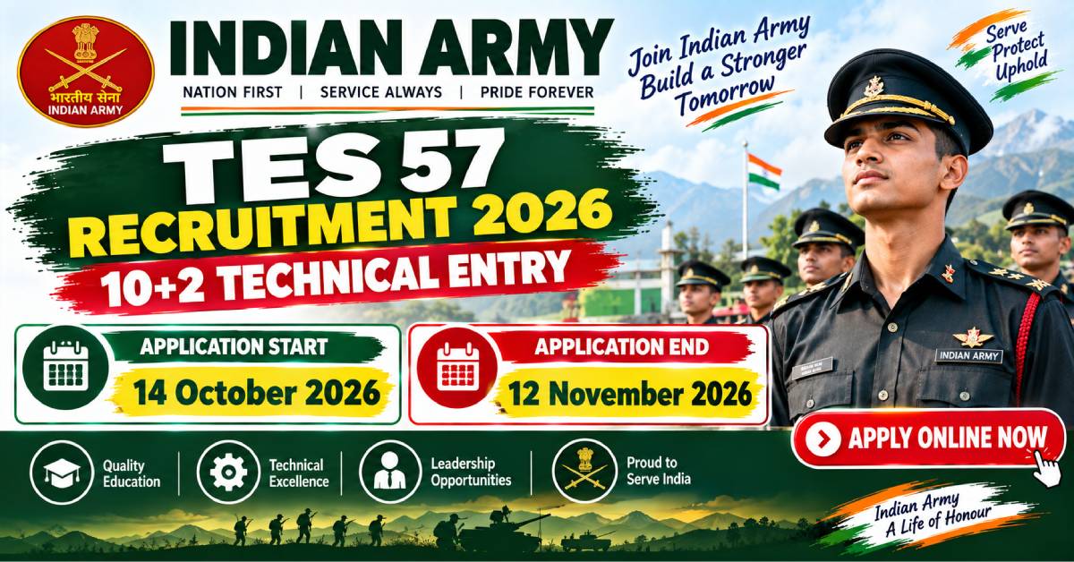 Indian Army TES 57 Recruitment 2026 Apply Online